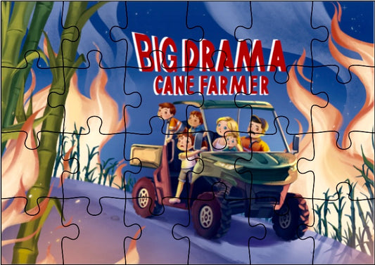 PRE ORDER Big Drama Cane Farmer Wooden 24 Piece Puzzle - A4 Size